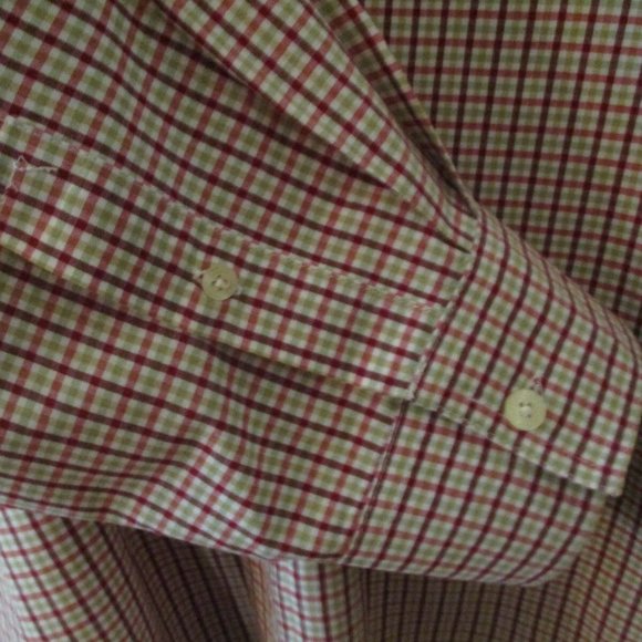 Chaps Long Sleeve Oxford Shirt sz L Red Plaid Button Down - Picture 8 of 10